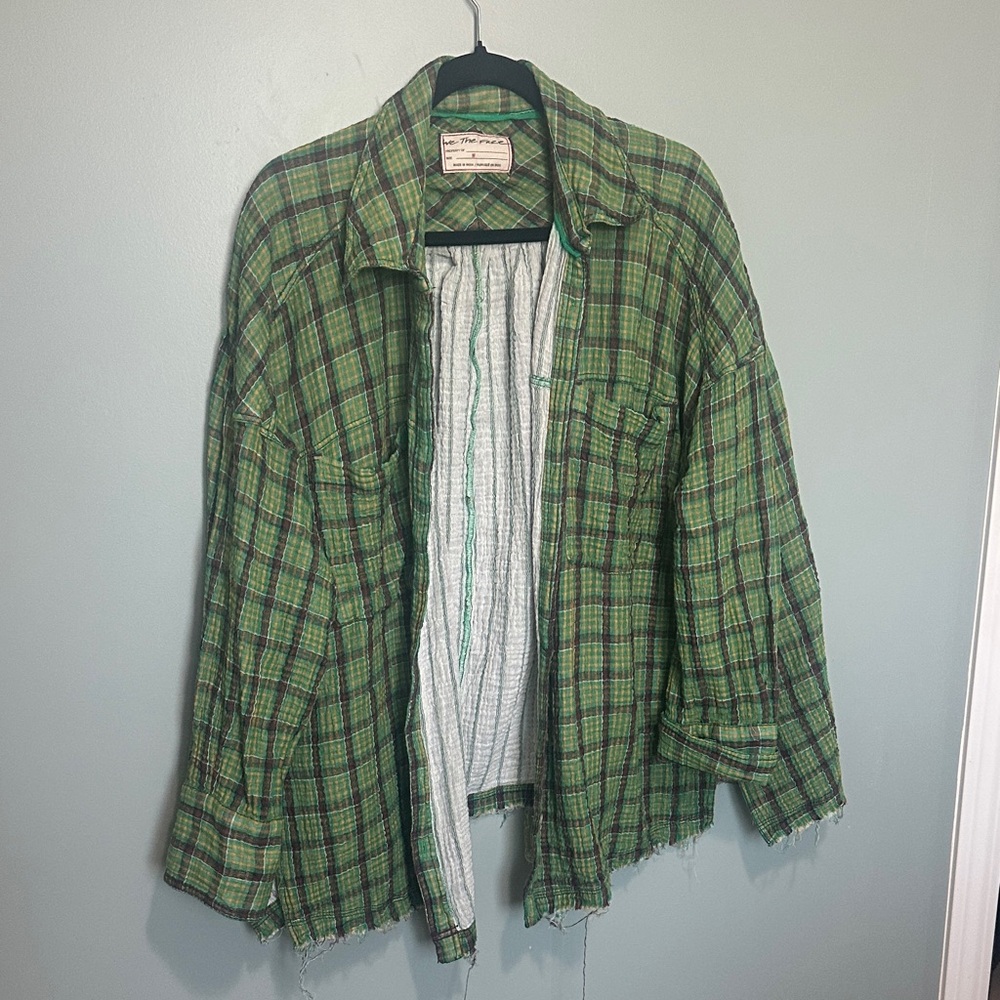 Free People Plaid button up